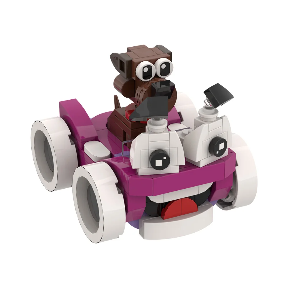 Moc putt-putt & pep modelo blocos de construção carros filme dos desenhos animados carro bonito animal labrador cão de estimação criativo tijolo brinquedo presente do miúdo