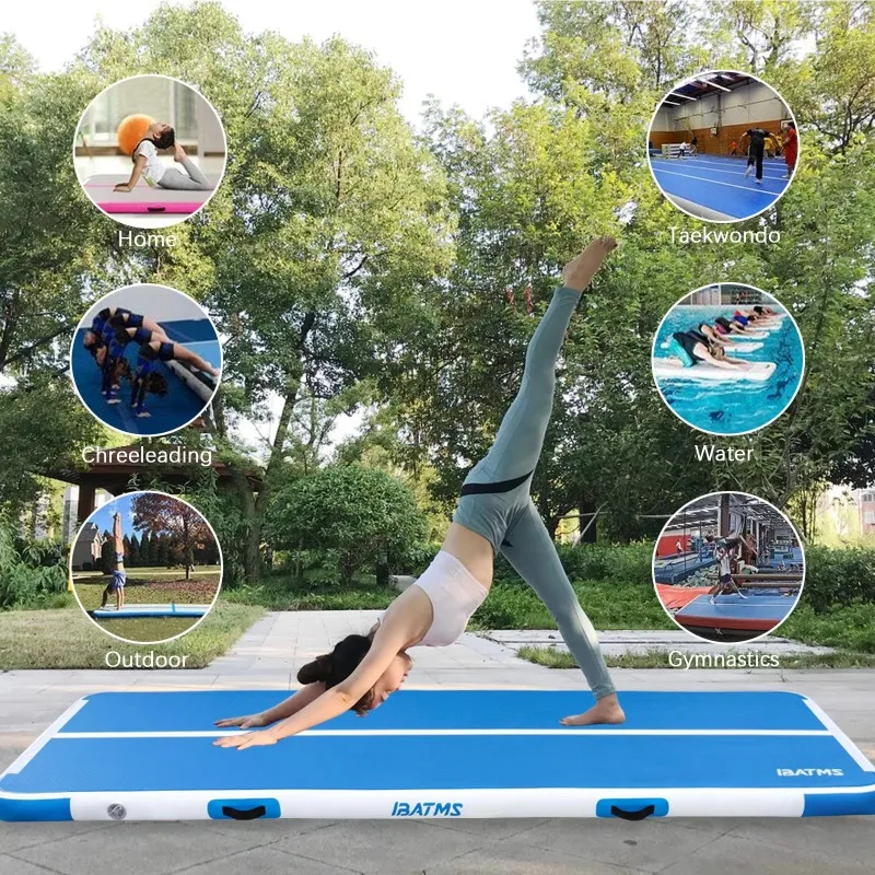 卸売 高品質 インフレータブル体操マット、様々な長さのタンブリングロールトラック、体操トレーニング用、耐久性と信頼性が高い