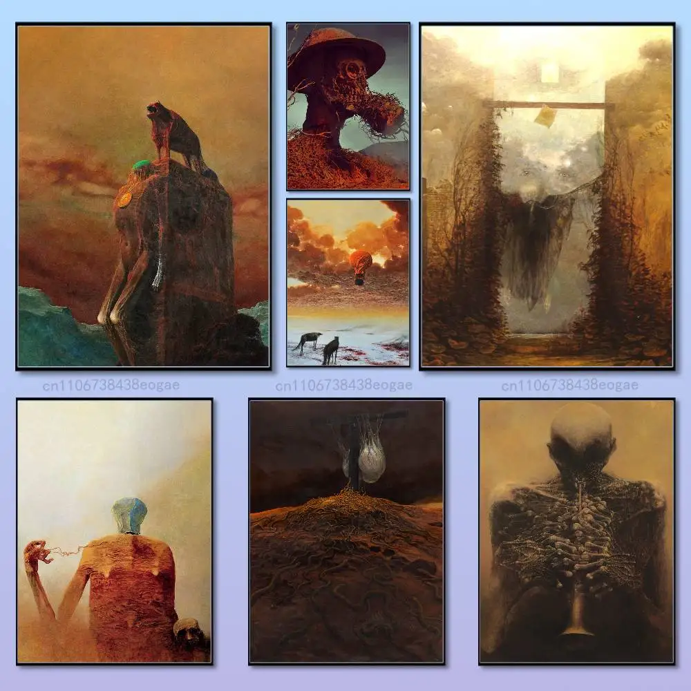 

Art Z-Zdzislaws B-Beksinskis Poster High Perfect Gift Quality Wall Art For Home Office Bedroom Living Room Hallway Bar
