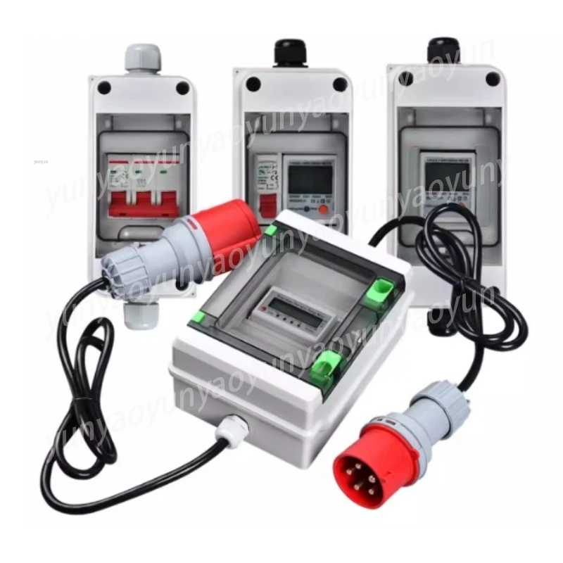 Three-Phase Meter + Industrial Plug-in 32A 220V-250V Charging Pile To Take Electrical Appliances RV Electric Motorcycle Counter