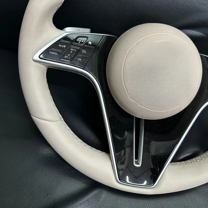 For Mercedes Benz Steering Wheel Horn Cover Butterfly Leather Style Old To New Upgrade for E300L GLC C260L GLB S Class