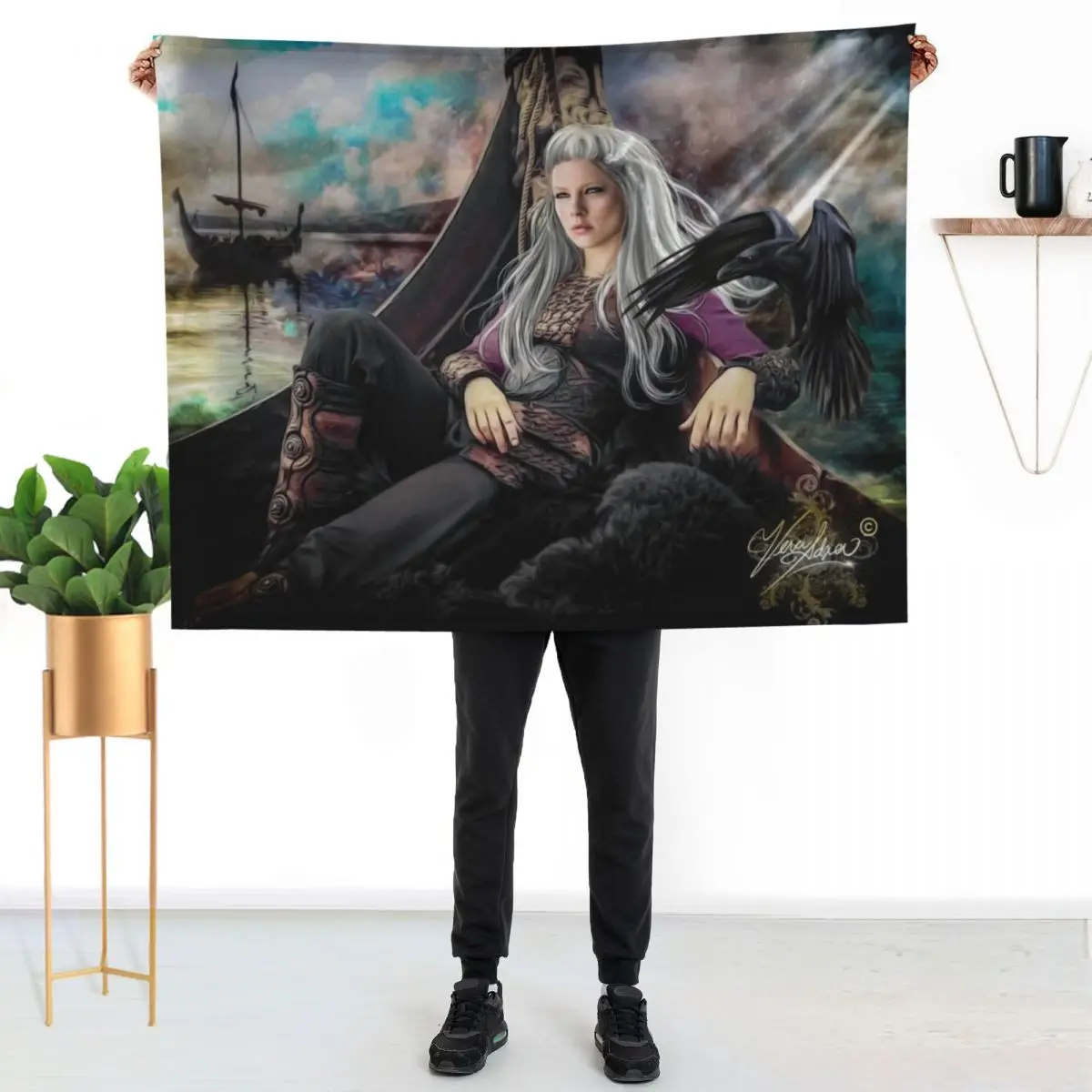 

warrior queen VKS Throw Blanket Shaggy Furry Soft Blanket for Bedroom Living Room