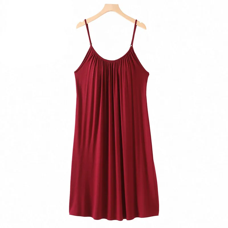 

Sexy Nightgown Chest Pad New Sleepwear Women's Nightdress Sleeveless Sling Dress Lounge Summer Sleep Shirt Night Wear For Ladies