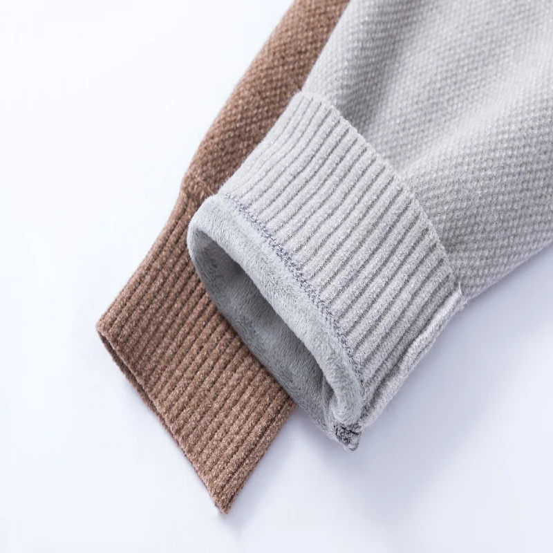 Modischer Herren-Markenpullover für Herbst und Winter mit klassischer Pony-Stickerei, Rundhals-Strickpullover, neuer weicher Samt-Pullover. – Detail 4