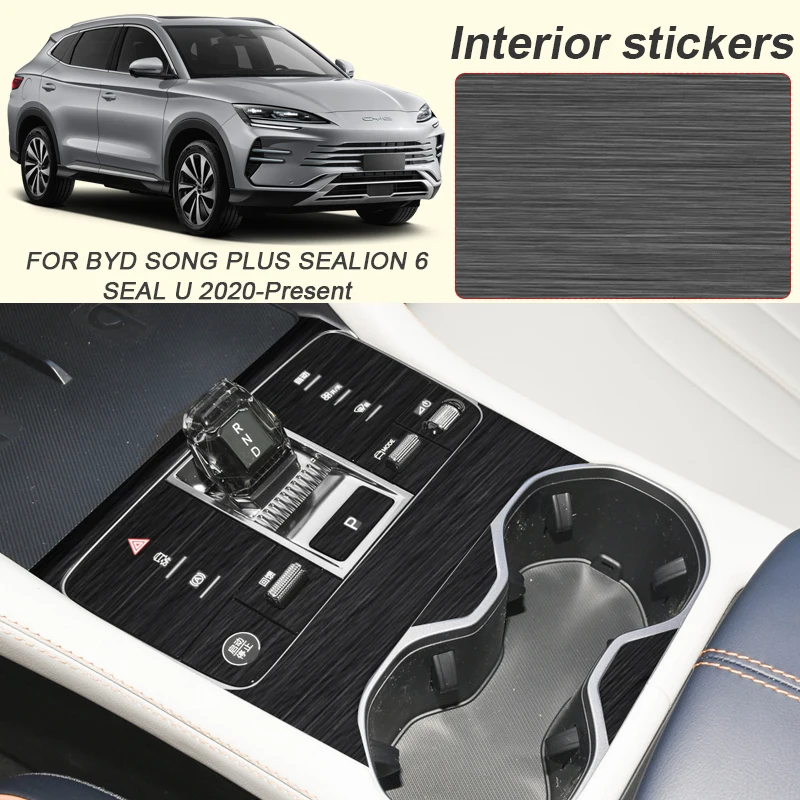 Car Interior Sticker Lifting Window Panel Decal For BYD SONG PLUS SEALION 6 SEAL U 2020-Present Gear Inner Door Protective Film