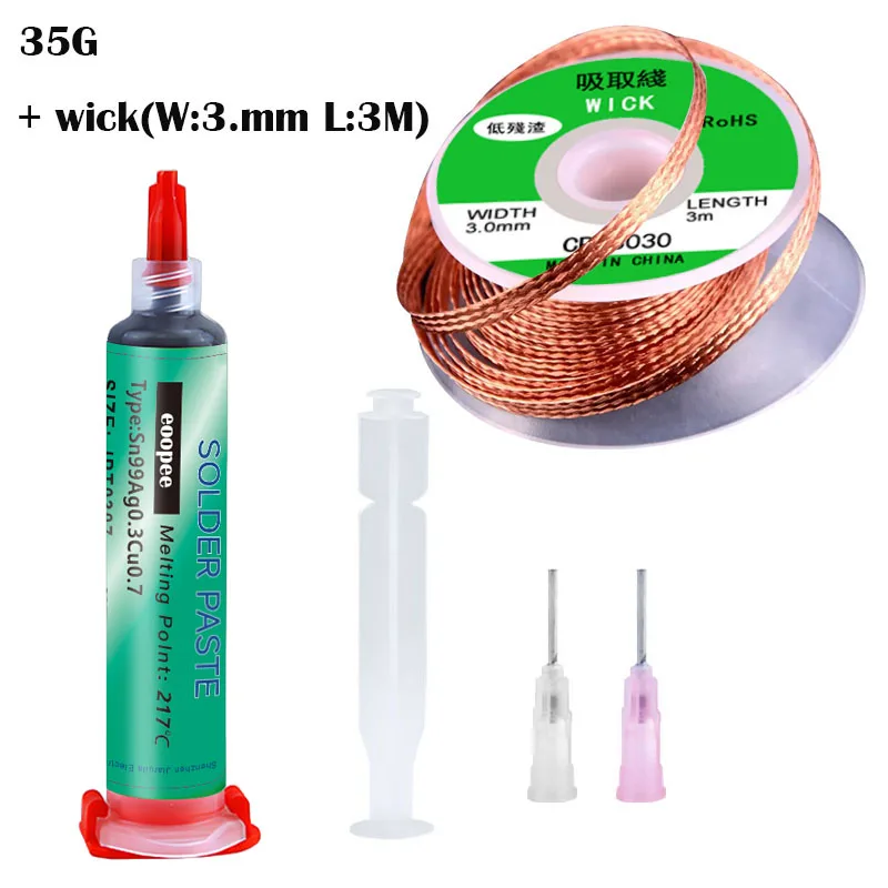 Sn99Ag0.3Cu0.7 Bleifreie Hochtemperatur-Lötpaste in Nadelröhrchen für SMT PCB BGA Handy USB-Steckdosen-Reparatur, LED-Löten