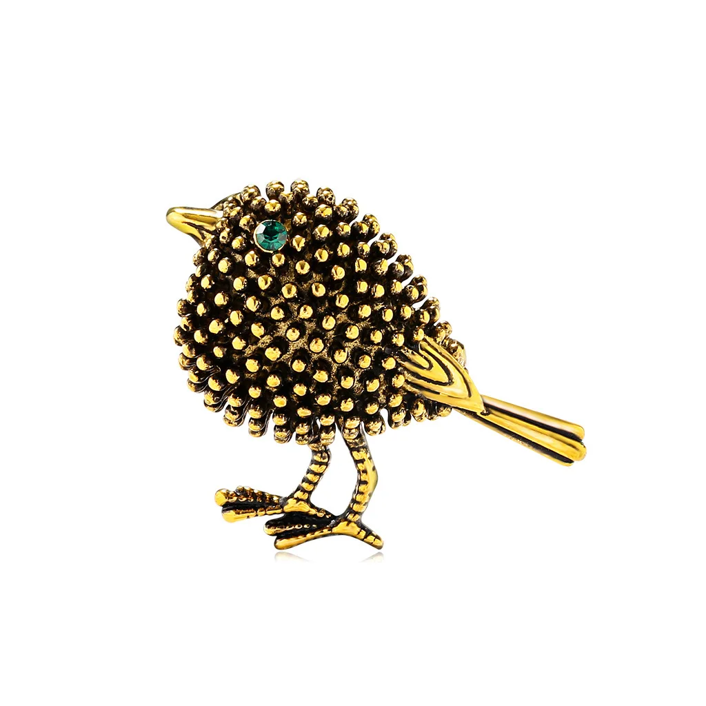 Sparrow Brooch Animal Metal Pins Bird Brooches For Women Unisex Dresses Suit Clothing Party Daily Vintage Jewelry Accessories