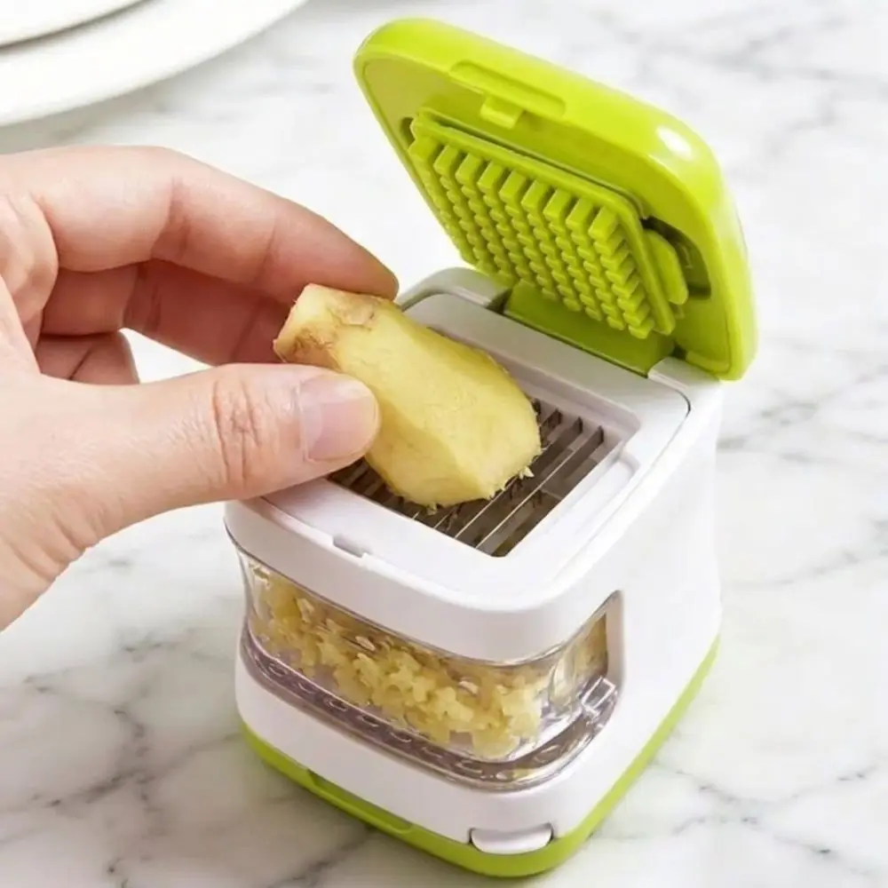 Garlic Crusher 2 in 1 Double Sided Press Garlic Masher Portable Manual Vegetable Crusher Plastic Garlic Chopper Kitchen Tool