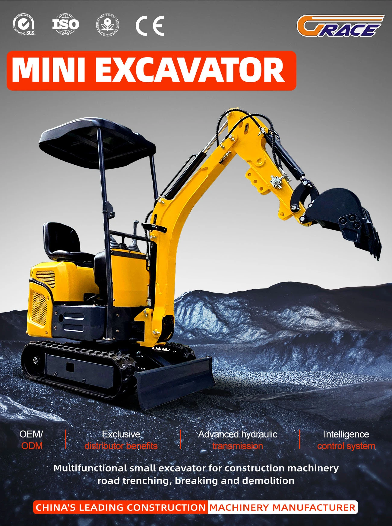 New Used Excavator Bucket Epa Engine Crawler Digger A Mini Excavator Mini Graaf Machine