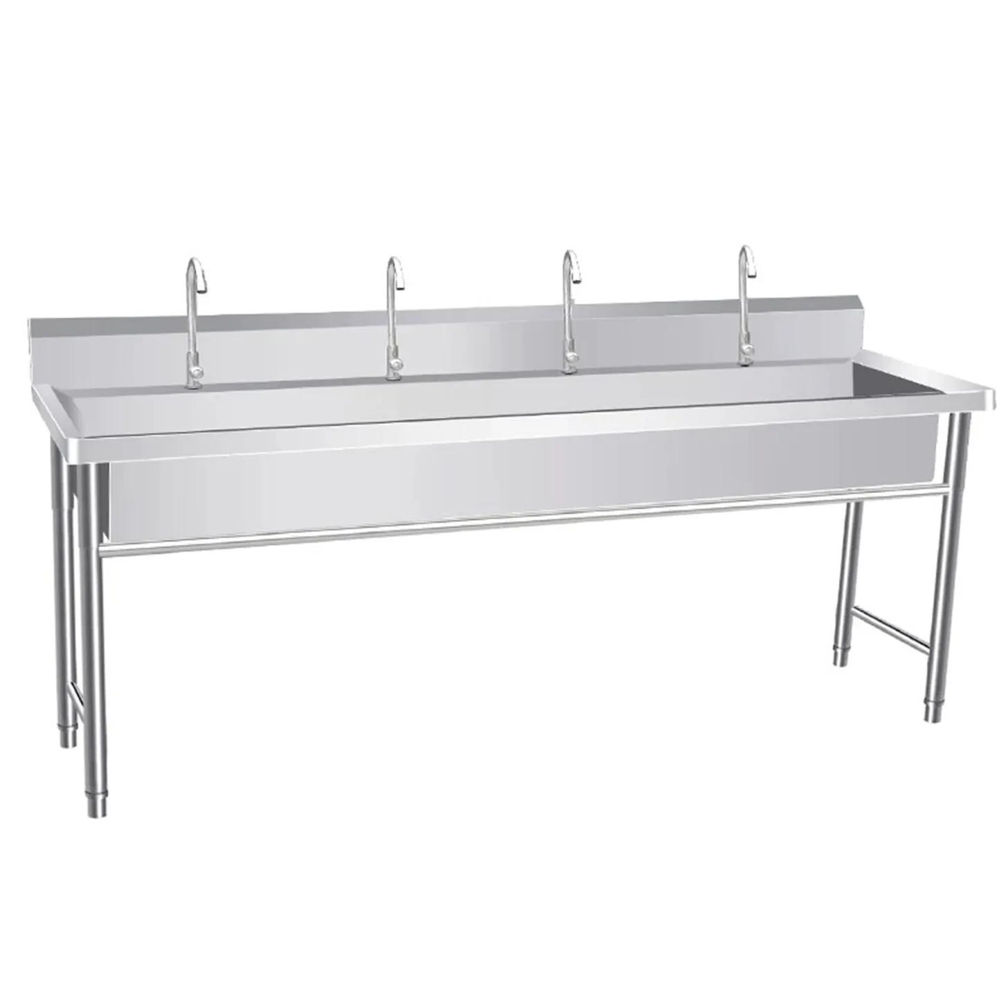 Commercial Stainless Steel Sink Single Double Triple Basin 304 201 Thickened Kitchen Washing Vegetables Dishes
