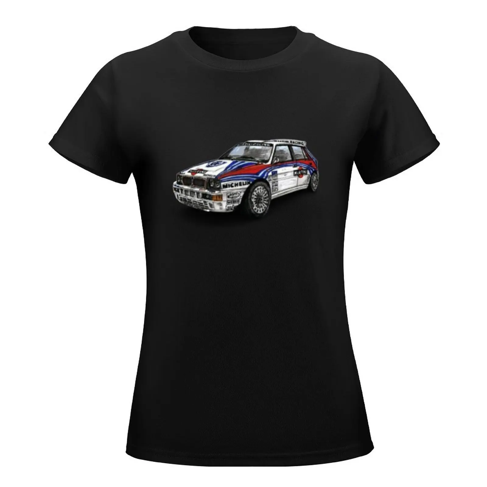 rally legends lancia delta T-Shirt oversized graphics korean fashion Short sleeve tee tshirts for Women