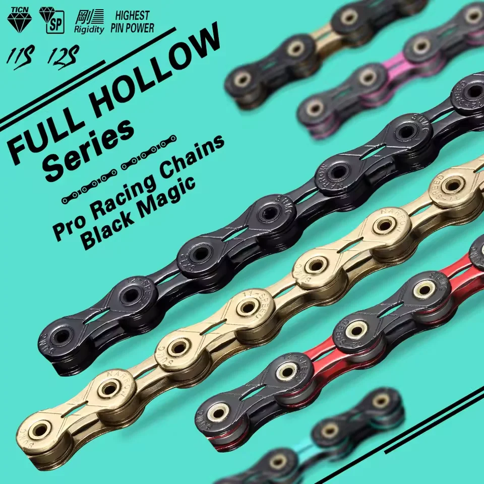 

Original SUMC 11 Speed Bicycle Chain Diamond Like Coating DLC Ultralight Full Hollow MTB Road Bike Chain SX11SL Chainset Parts