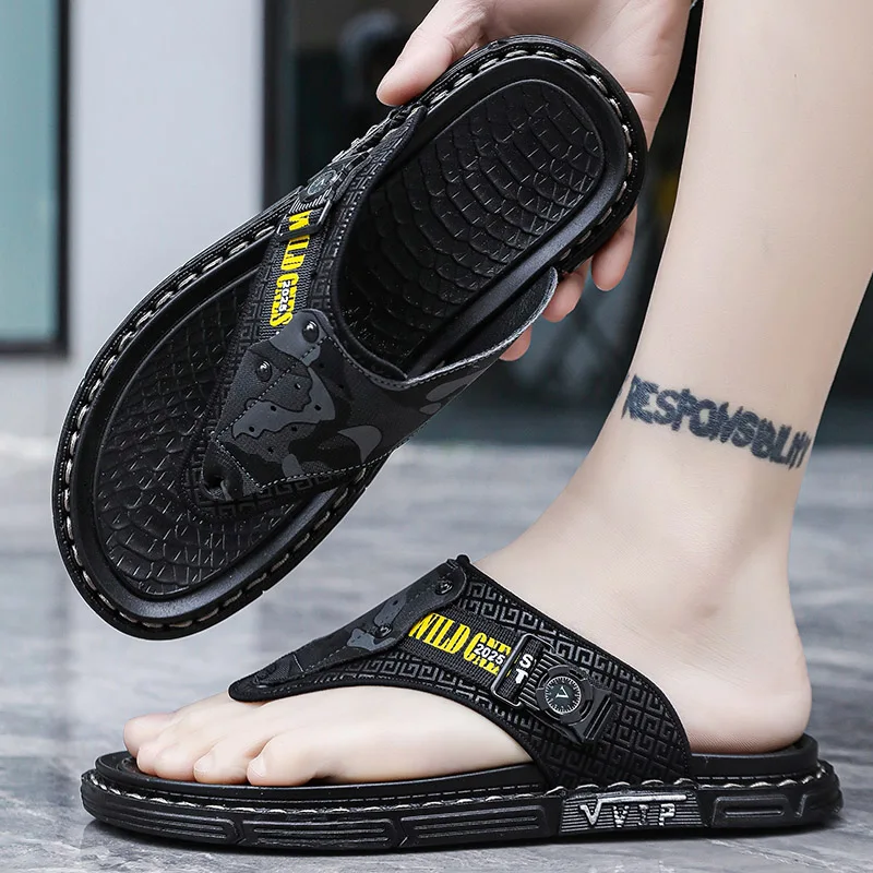 Flip flops casual slippers summer outdoor anti slip waterproof beach shoes fashion soft sole comfortable breathable cool sandals