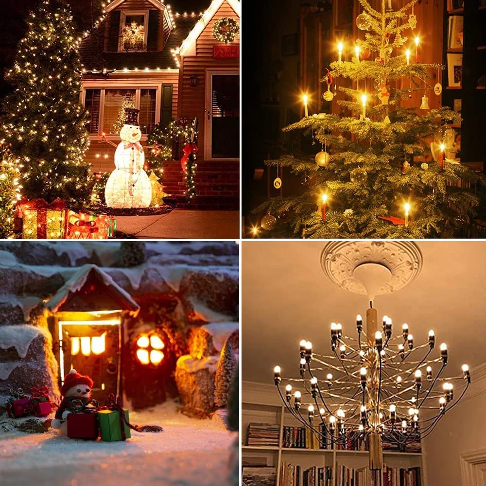 Decorative Vintage Light Bulbs E12 E14 220V C7 Dimmable Chandelier Light Lava Salt Lamp Replacement Bulb Christmas Decoration