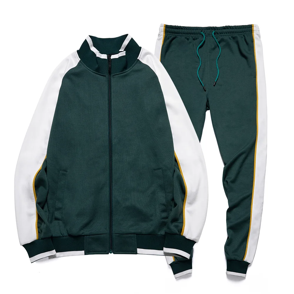 Europe and America Men Tracksuit 2 Pieces Sets Casual Sports Wear Tops+Pants Winter Workout Camping Clothes Set Outdoor Jogging