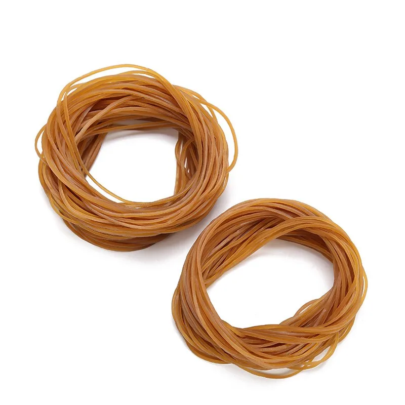 100/200 Stück Gummiband für den täglichen Gebrauch im Büro, 70 x 1,4 mm, gelbe Gummibänder, hohe Elastizität, Verpackungszubehör – Detail 3