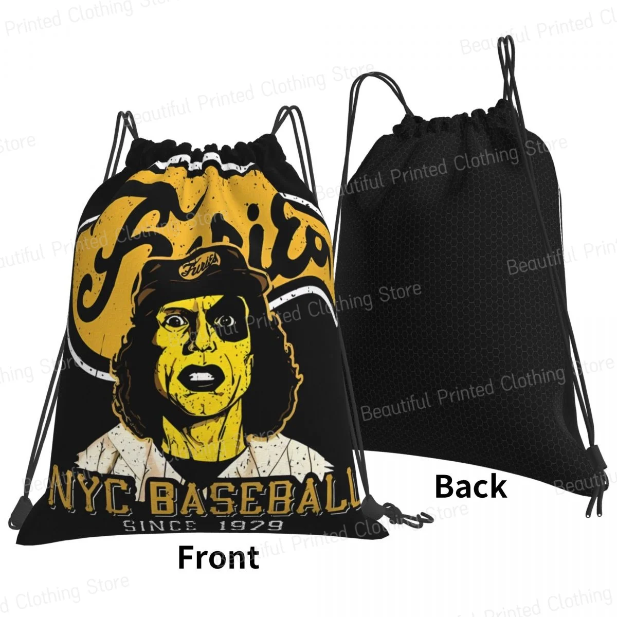 Warriors Baseball Furies Drawstring Bags Foldable Sports Gym Sackpack Portable Water Resistant