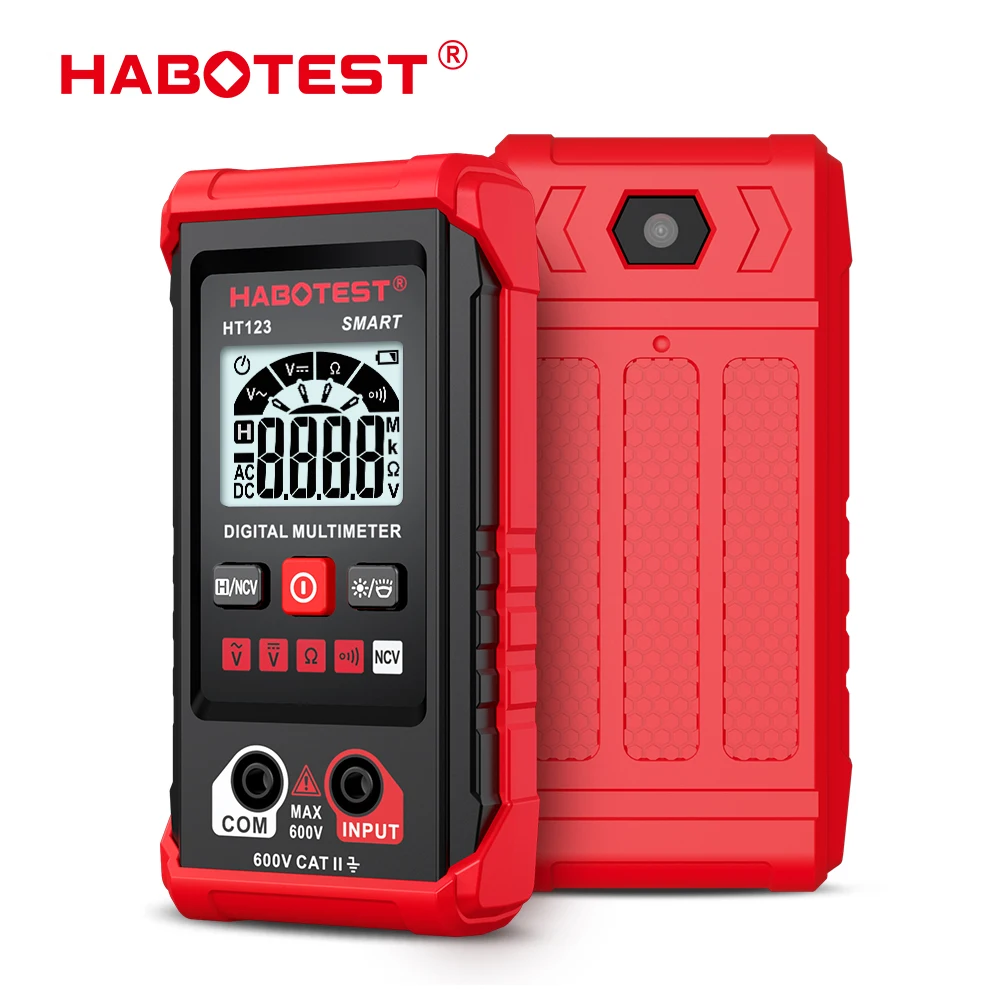 HABOTEST-multímetro Digital inteligente HT123, medidor de voltaje de ohmios, rango automático, probador Profesional de electricista, CA, CC, NCV