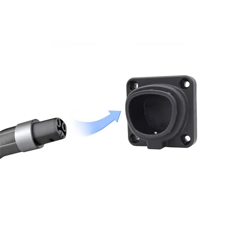 EV Nozzle Holster Dock With Automatic Lock And Reinforcing Ribs Wall-Mount For NACS & Tesla Connectors-N29R