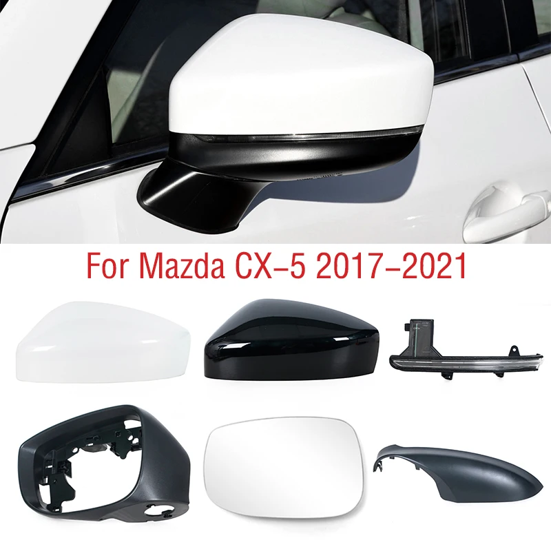 Marco de espejo lateral para Mazda CX-5, cubierta de Base inferior, lente de espejo retrovisor, lámpara de luz de señal de giro de cristal, CX5,