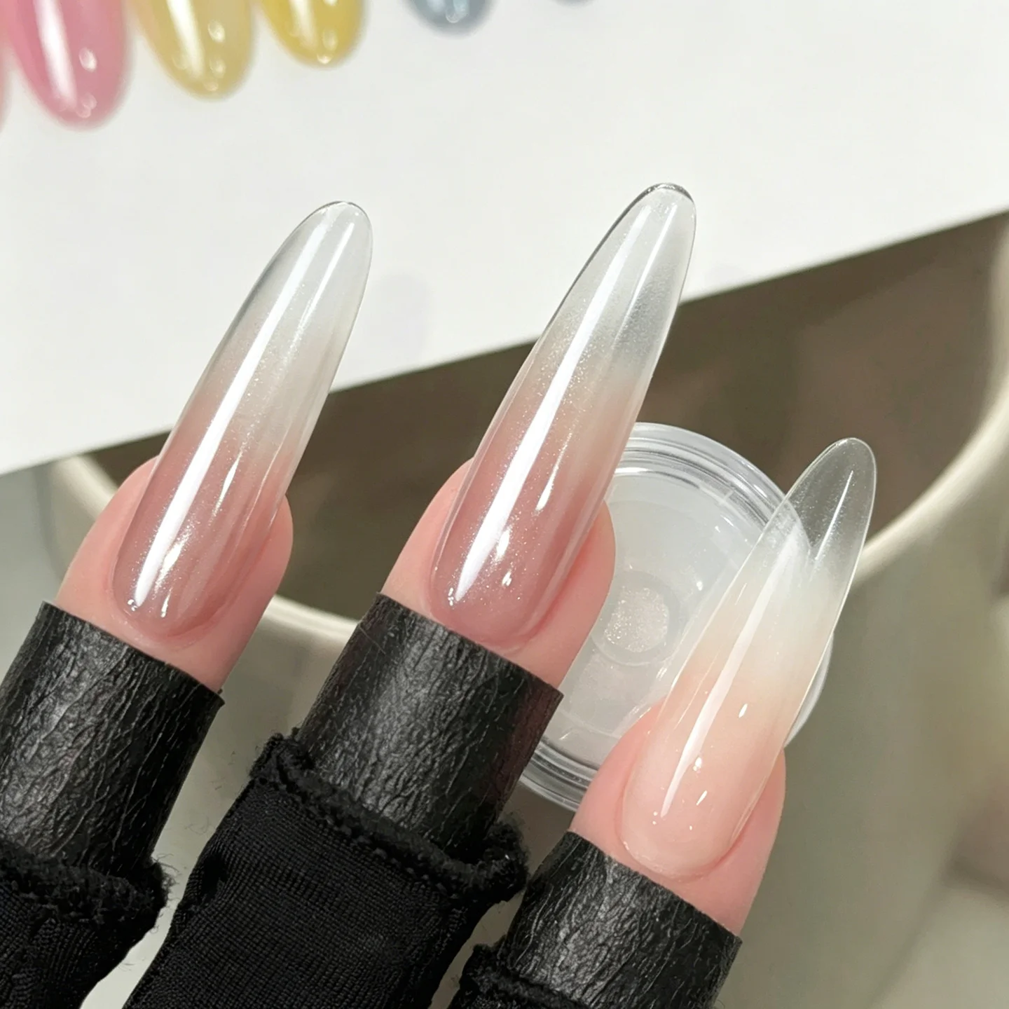 1 Jar Shimmer Plating Aurora Nail Powder High Glossy Bright Moonlight White Pearls Mirror Nail Glitter Chrome Rubbing Dust