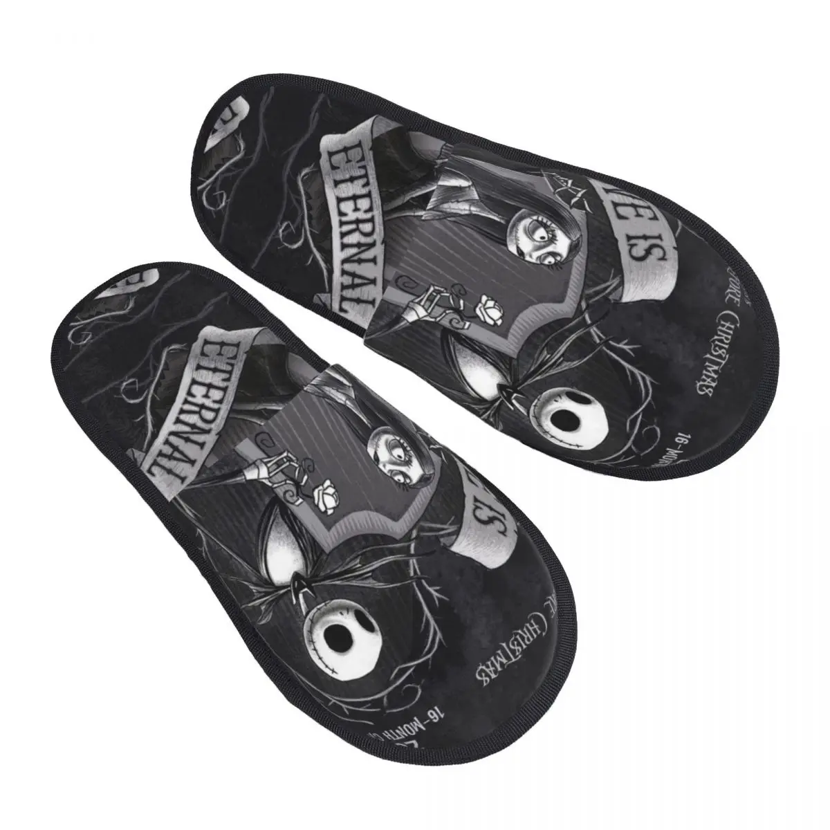 مخصص الكابوس قبل عيد الميلاد جرجر لينة مع رغوة الذاكرة النعال النساء الجمجمة فيلم غرفة نوم أحذية المنزل #1