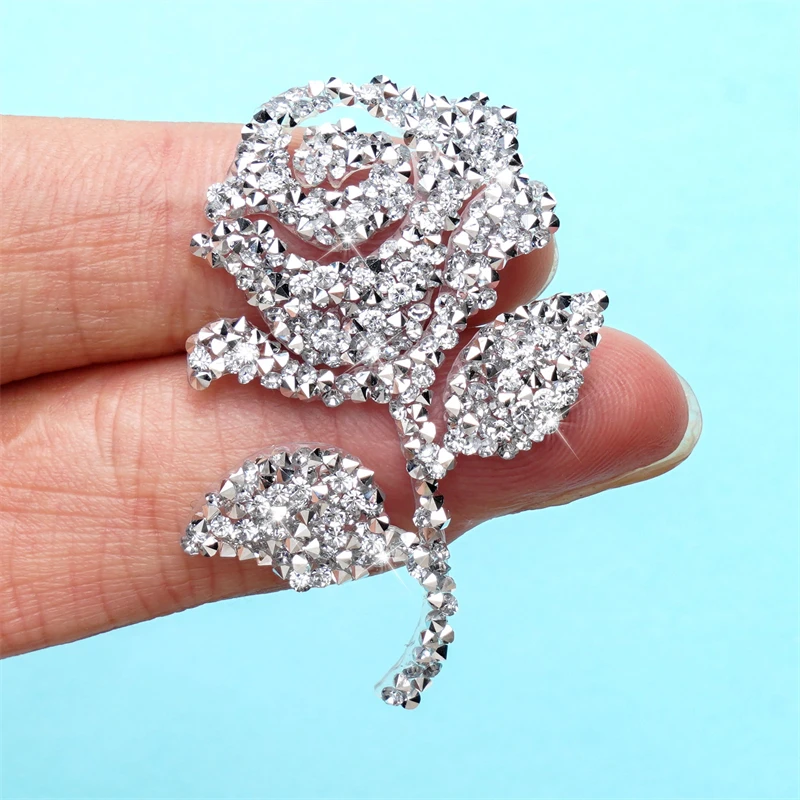 Women\'s Rhinestone Flower Stickers, Used for Clothing, Hats, Bags, Hair Clips, DIY Decorative Accessories