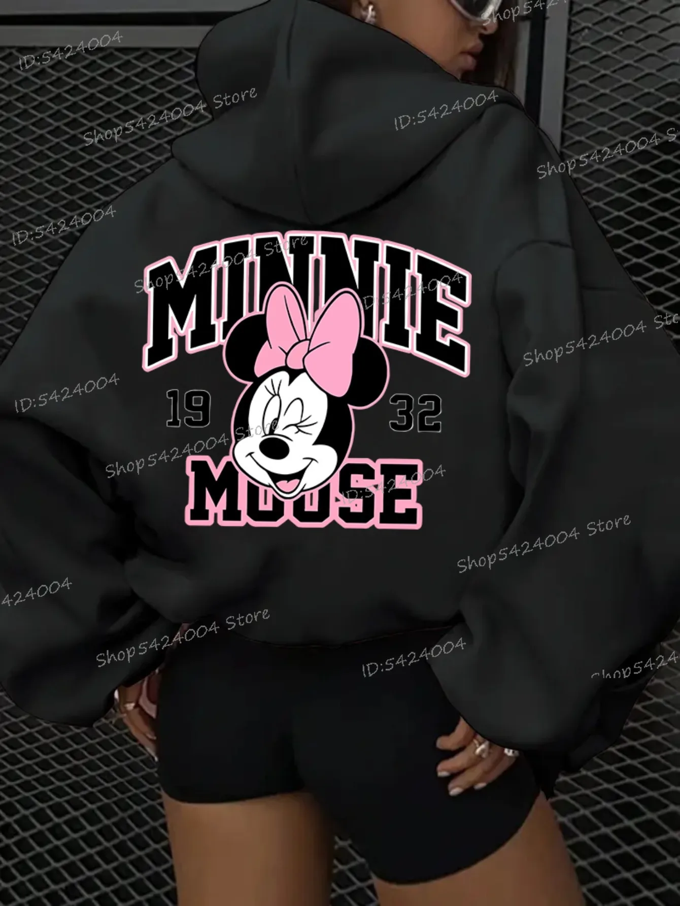 Divertente felpa con stampa Minnie Mouse 1932, felpe con cappuccio Minnie vintage primavera inverno, abbigliamento da donna alla moda quotidiana di buon Natale