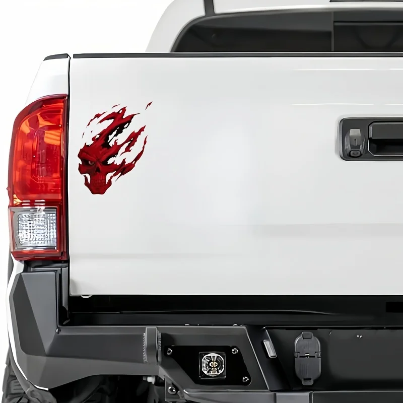 قطعة واحدة من ملصق جمجمة ناري لافتة للنار، مناسب لزراعة خارجيات السيارة وزجاجات المياه وصفحات المجلات وظهر الهاتف #4