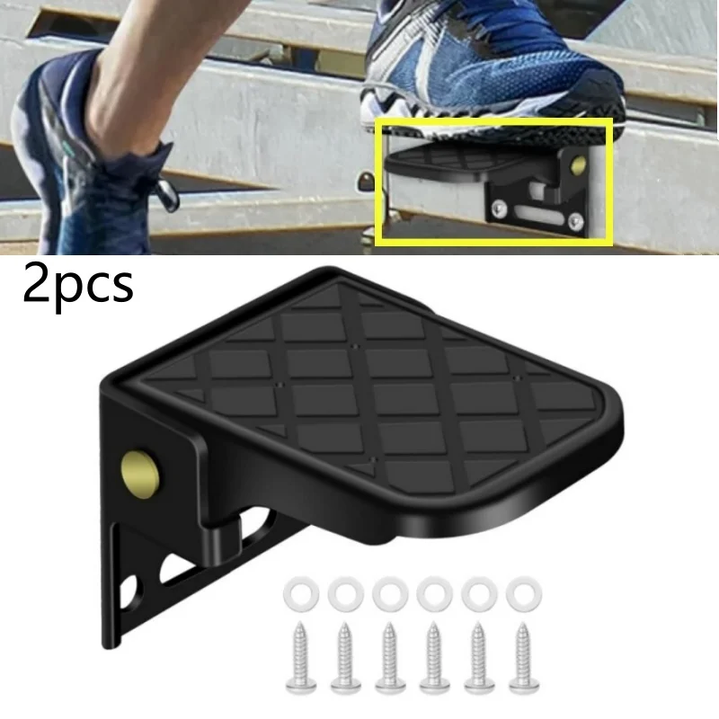 Escalón plegable para cama de camión, 2 uds., con tornillos antideslizantes para remolque de barco, parachoques, camioneta, puerta trasera, escalera, campistas, accesorios para RV