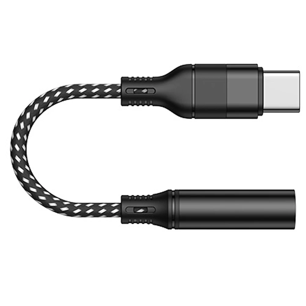 

Адаптер для наушников типа C, разъем 35 мм, конвертер для смартфона USB типа C, прочный нейлон, алюминиевый сплав, черный цвет