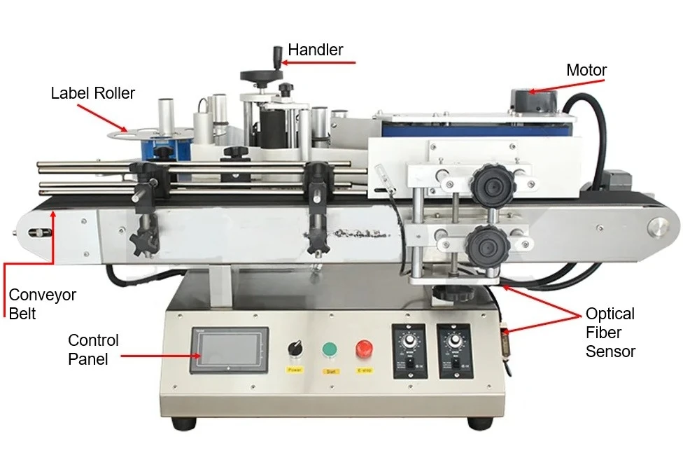 Portable Automatic Tube Can Jar Round Bottle Sticker Labeling Printer Machine