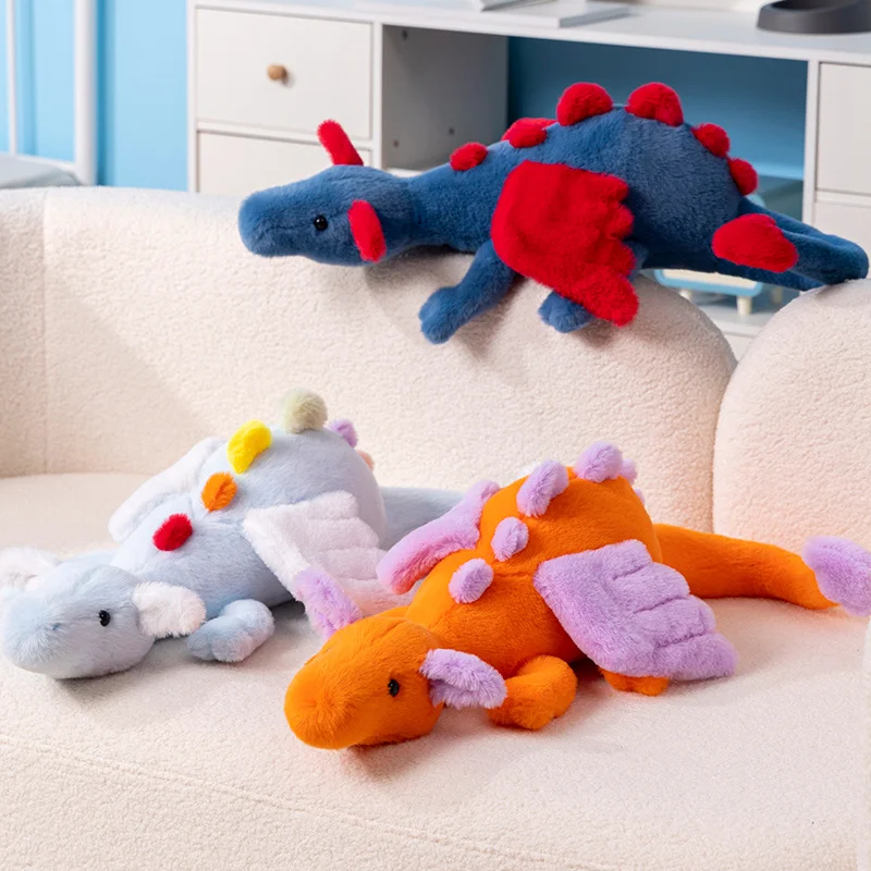 Super Soft Giant Sky Rainbow Dragon Plush Toys Anime Stuffed Animal Cartoon Dino Pillow Home Decor Plushies Dolls Soft Kids Toys