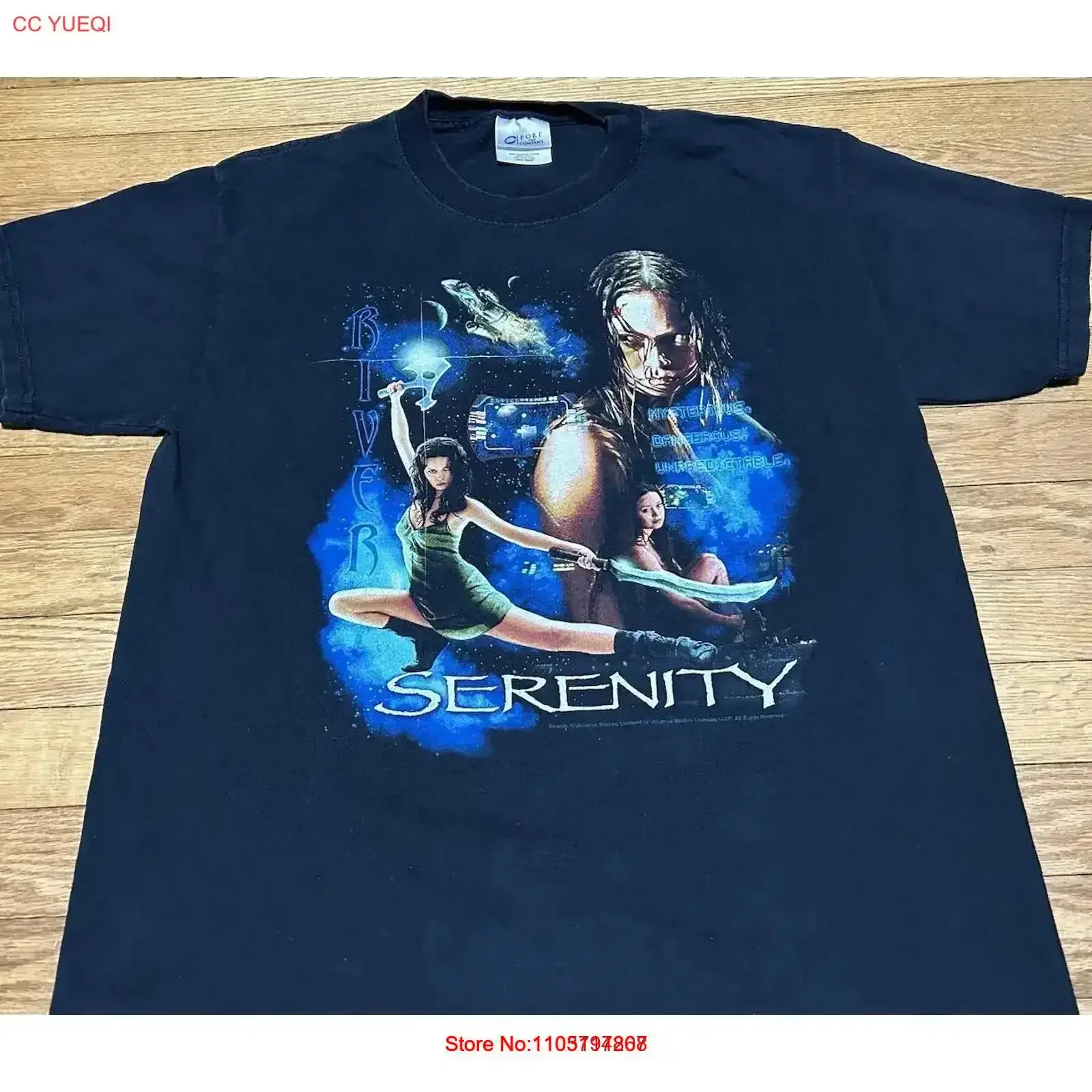 Vtg Y2K 2005 Serenity River Firefly película Promo camiseta talla M vintage lavado homme gráfico estirado moda streetwear