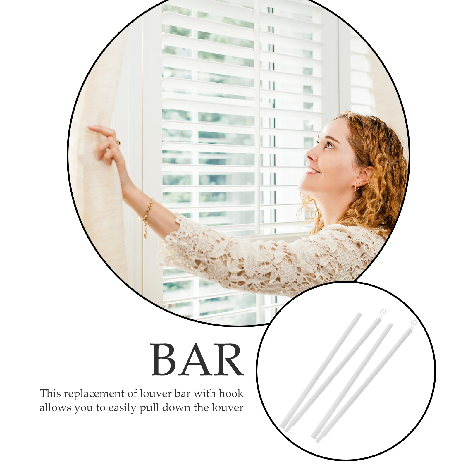 

2Pcs Window Blind Stick Plastic Rod Replacement Hook Easy Install Curtain Pull Wand Vertical Blind Opener Rod