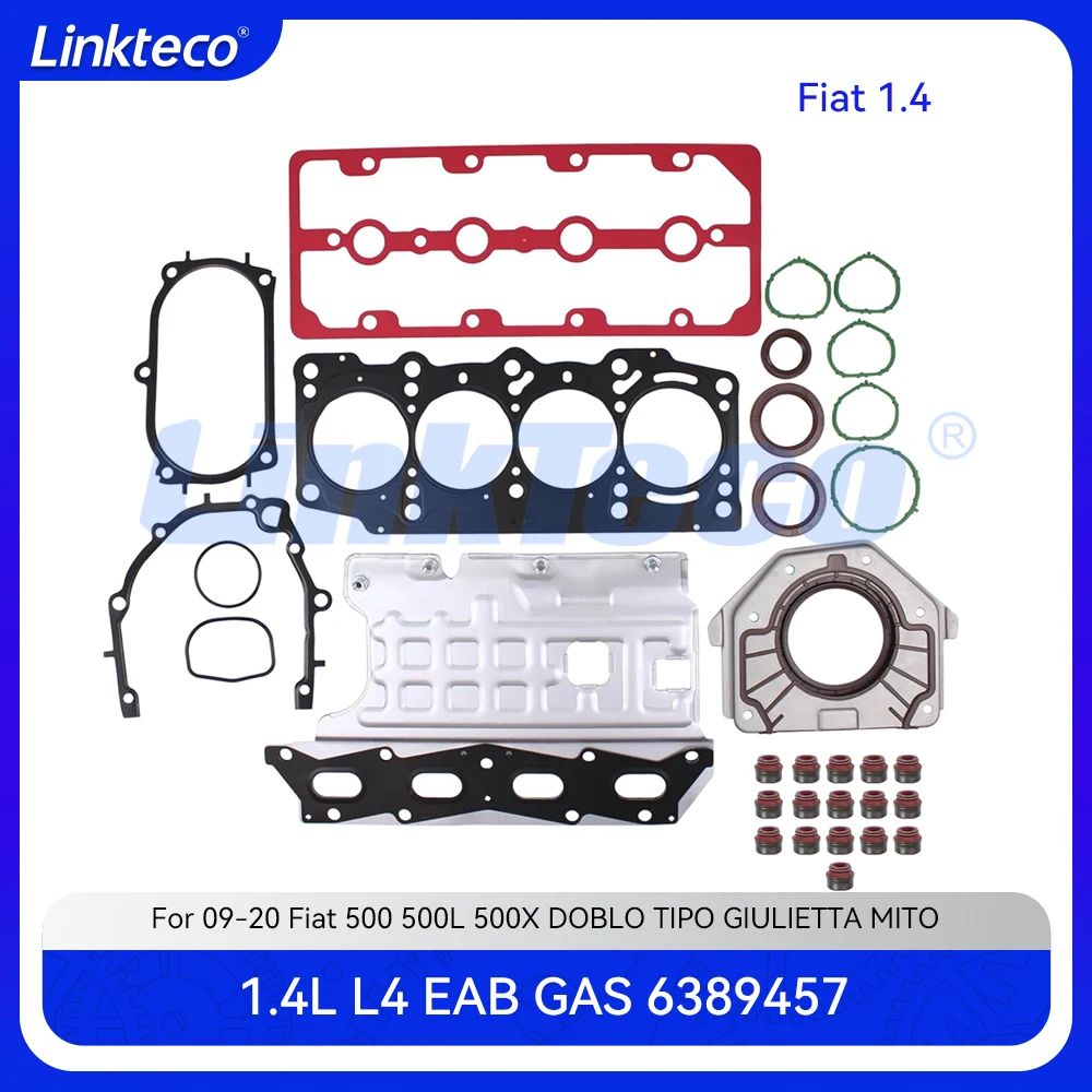 Engine Part Cylinder Head Full Gasket Set Fit 1.4 T L GAS EAB For 09-20 Fiat 500 500L 500X DOBLO TIPO GIULIETTA MITO 1.4T 1.4L