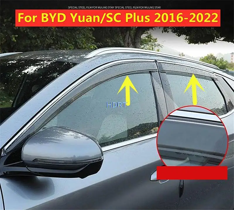 

Side Window Deflector For BYD Yuan/SC Plus (Atto 3) 2016-2022 Car Visor Awnings Shelters Vent Shades Sun Rain Guard Accessories