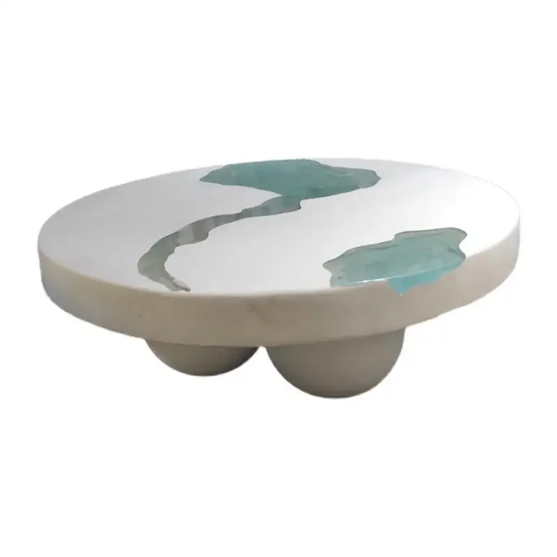 Modern light luxury transparent resin coffee table household living room ornament simple design transparent table