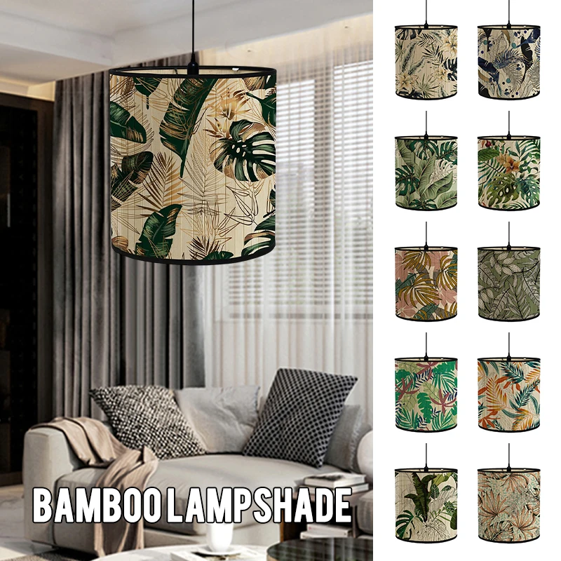 Bamboo Art Light Shade Retro European Style Lamp Shade Bamboo Light Cover Home Decor Chandelier Bar Coffee Shop Decor Lampshades