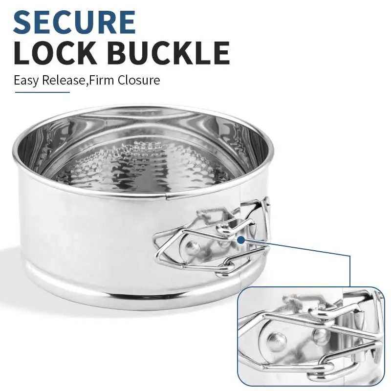Springform Cake Pan, 304 Stainless Steel, Leakproof Nonstick Cheesecake Pan with Removable Bottom, Round Baking Pan