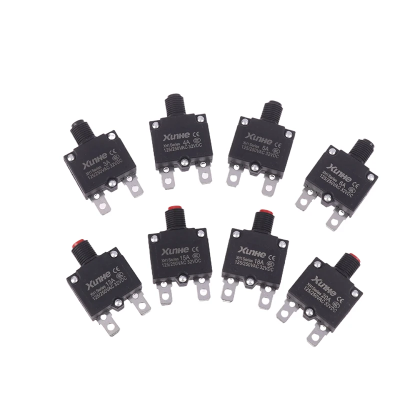 3A 4A 5A 6A 7A 8A 10A 12A 13A 15A 18A 20A Thermal Switch Circuit Breaker Current Overload Protector Overload Switch