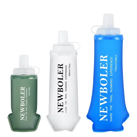 NEWBOLER TPU Outdoor Sport Folding Soft Flask Drink Portable Water Bottle for Running Camping Hiking Bicycle Fitness Water Bag
