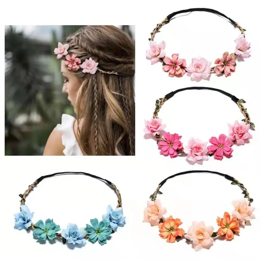 Fashion Women Floral Garlands Headband Crown Girl Headdress Girls Hair Bands Bride Wedding Hair Accessories Headbands Flower