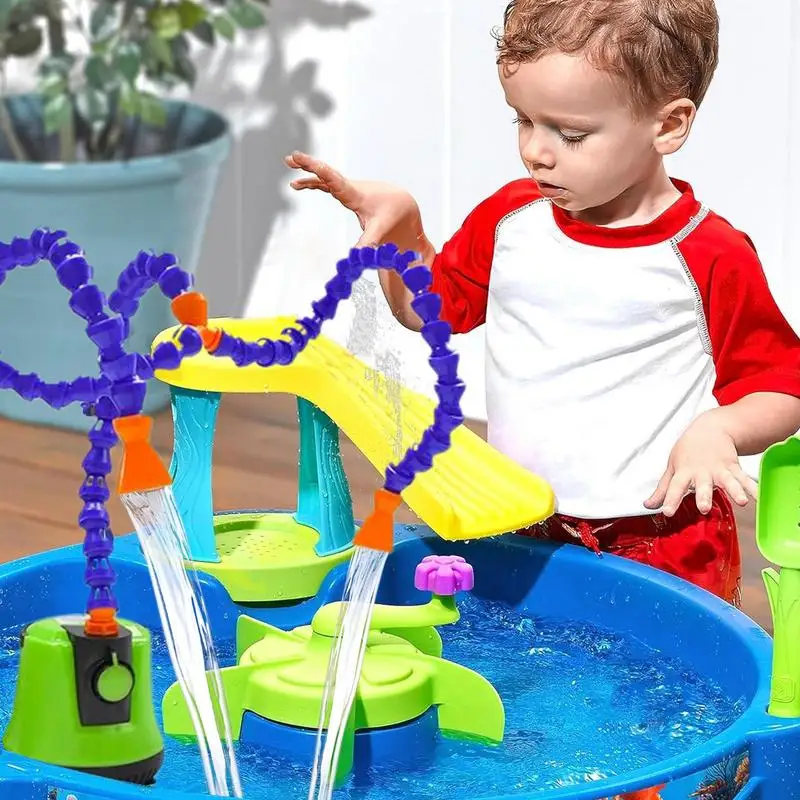 Water Table Pump Toys Water Play Table Toys Flexible Tube Outdoor Backyard Play Activities Accessories For Preschool Kids Ages 2
