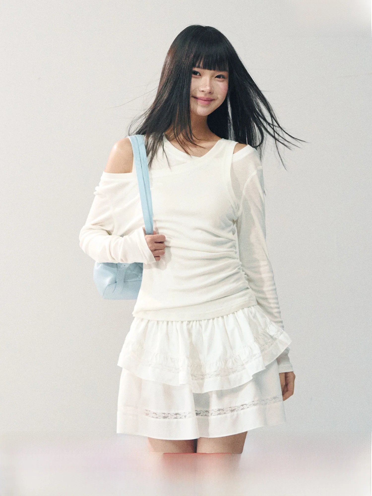 

RECOIN RC Белый шерстяной вязаный свитер и комплект из двух предметов: женский топ для ранней весны, новая коллекция, повседневный, с присборенной талией