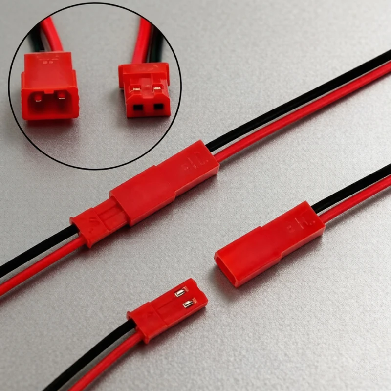 20 Stück männliche und weibliche Steckverbinder, JST-Steckerkabel, DIY 2-poliger Steckverbinder, 2,54 mm Abstand, roter und schwarzer Anschlussdraht, 10 cm/30 cm – Detail 7