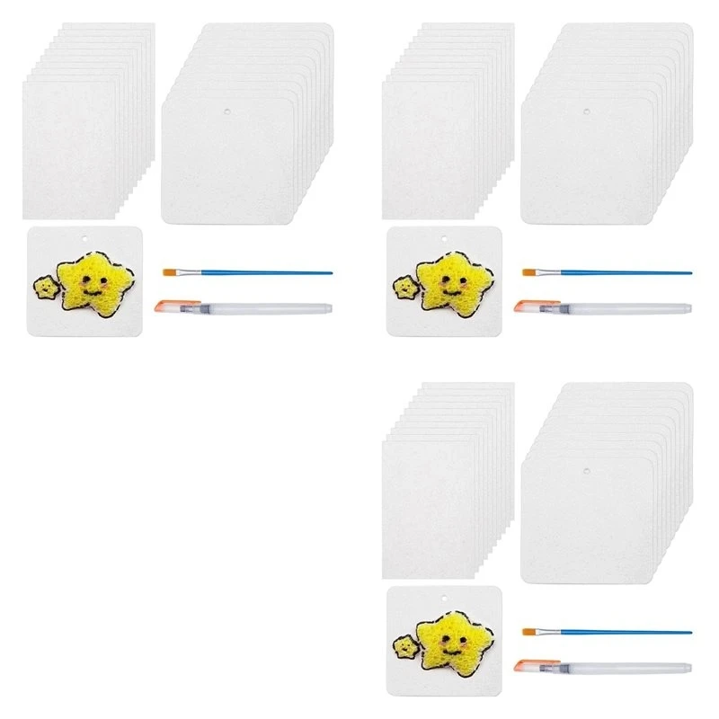 60 Pcs Magic Foam Texture Paper 3D Drawing Magic Canvas Sponge For Acrylics Painting DIY 3D Art Drawing Paper Crafts-A27I
