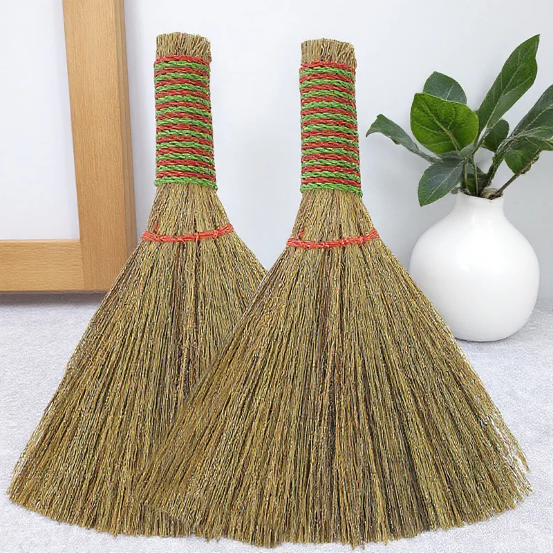 

2pcs Desktop Broom Mini Broom Short Handle Dust Brush For Home Car Window Blinds Ceiling Fan Furniture Cleaning Tool