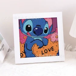 Disney-Stitch Diamante Desenho para Crianças, Bastão Redondo, Desenhos Animados Anime, Artesanal, DIY, Arte Bordada, Decoração para o Lar, Presente