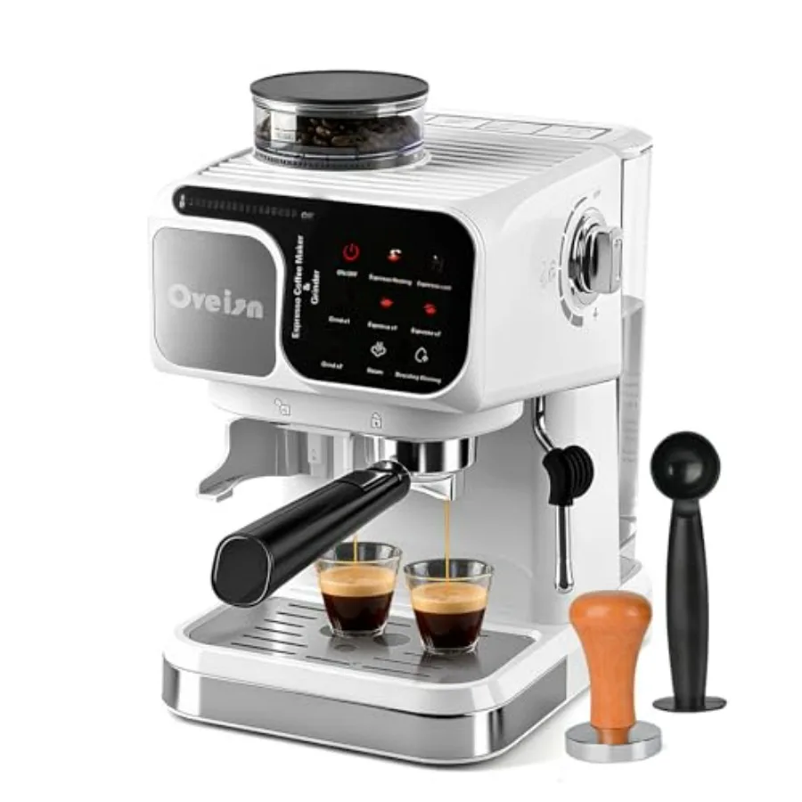 Cafetera Espresso Profesional Blanca de Calentamiento Rápido para Cappuccino y Latte, para Hogar y Oficina